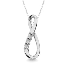 Cargar imagen en el visor de la galería, Sterling Silver Diamond Accent Infinity Pendant