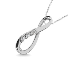 Cargar imagen en el visor de la galería, Sterling Silver Diamond Accent Infinity Pendant