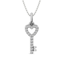 Cargar imagen en el visor de la galería, 10K White Gold 1/10 Ctw Diamond Double Heart Pendant