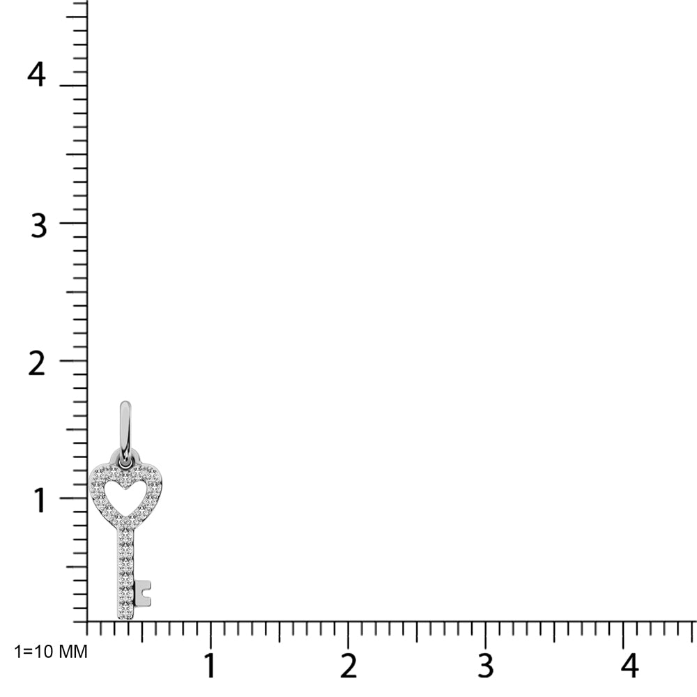 10K White Gold 1/10 Ctw Diamond Double Heart Pendant