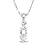 10K White Gold Diamond Accent Heart Pendant