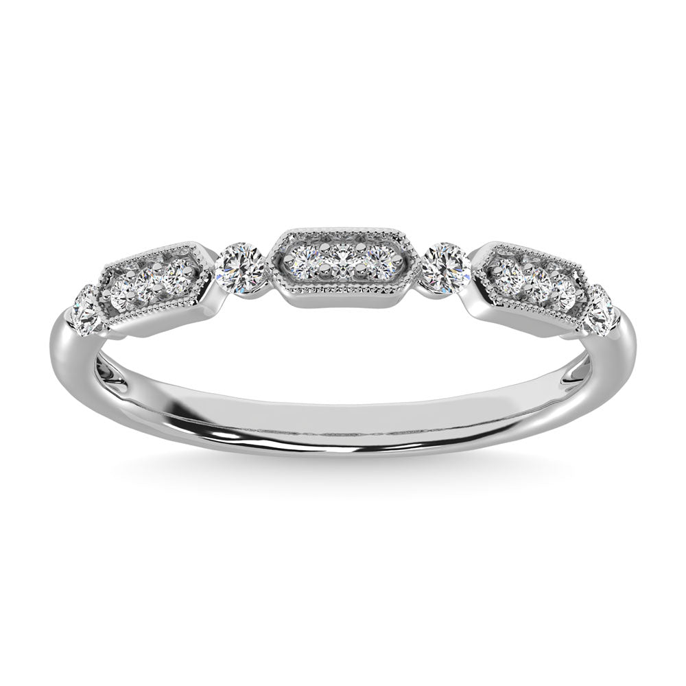 14K White Gold 1/6 Ctw Diamond Annivesary Ring