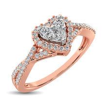 Load image into Gallery viewer, 10K Rose Gold 1/4 Ct.Tw. Diamond Heart Ring