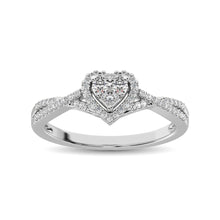 Cargar imagen en el visor de la galería, 10K White Gold 1/4 Ct.Tw. Diamond Heart Ring