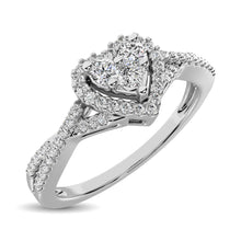 Cargar imagen en el visor de la galería, 10K White Gold 1/4 Ct.Tw. Diamond Heart Ring