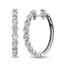 Cargar imagen en el visor de la galería, 14K White Gold 1/3 Ct.Tw. Diamond Hoop Earrings