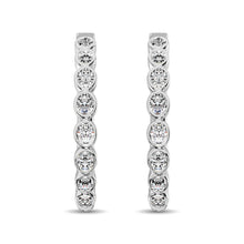 Cargar imagen en el visor de la galería, 14K White Gold 1/3 Ct.Tw. Diamond Hoop Earrings