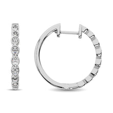 Cargar imagen en el visor de la galería, 14K White Gold 1/3 Ct.Tw. Diamond Hoop Earrings