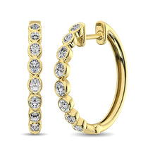 Cargar imagen en el visor de la galería, 14K Yellow Gold 1/3 Ct.Tw. Diamond Hoop Earrings