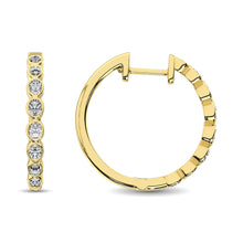 Cargar imagen en el visor de la galería, 14K Yellow Gold 1/3 Ct.Tw. Diamond Hoop Earrings