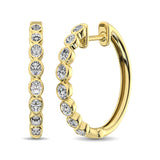 14K Yellow Gold 1/3 Ct.Tw. Diamond Hoop Earrings