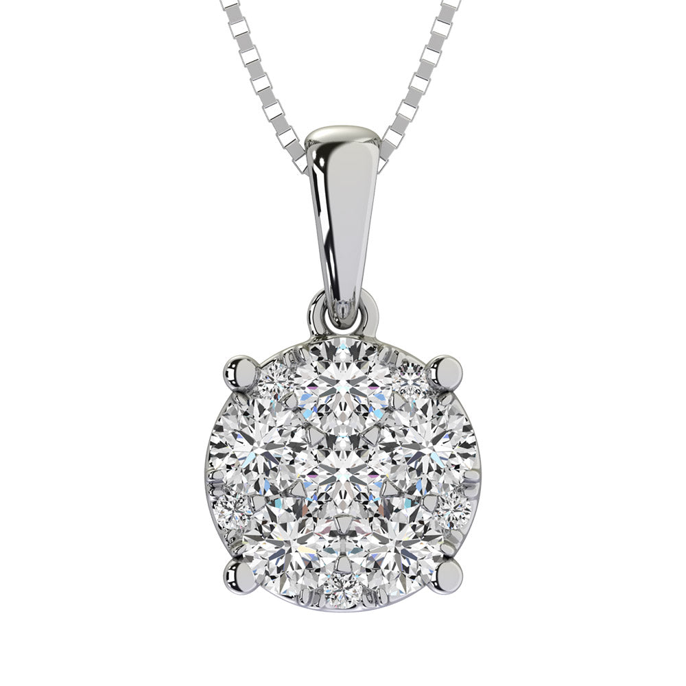 Diamante 1/2 Ct.Tw. Colgante Flor