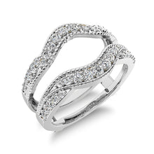 Load image into Gallery viewer, 14K White Gold 2/5 Ct.Tw. Diamond Guard Ring with Milgrain Detail