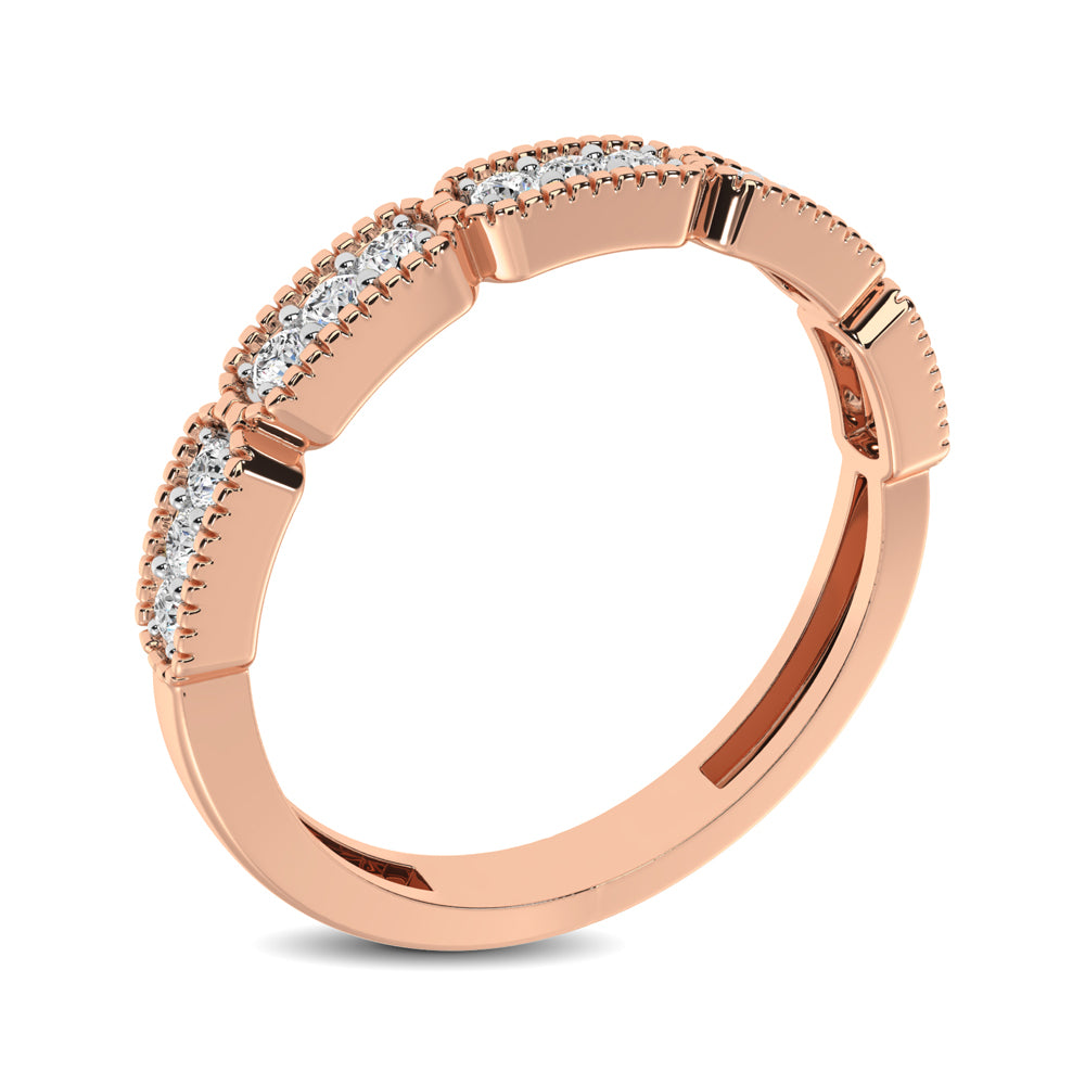 14K Rose Gold 1/5 Ctw Diamond Band