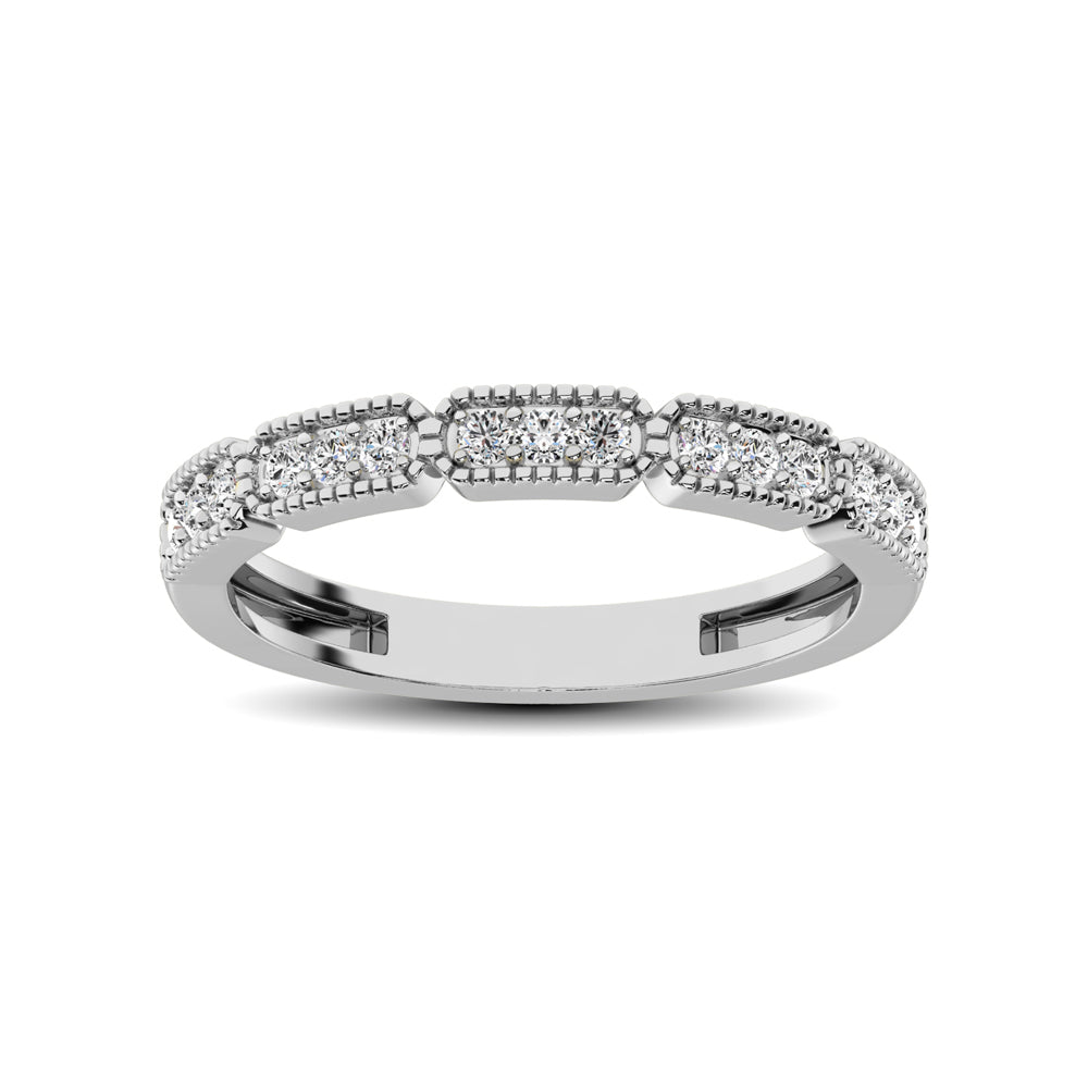 14K White Gold 1/5 Ctw Diamond Band