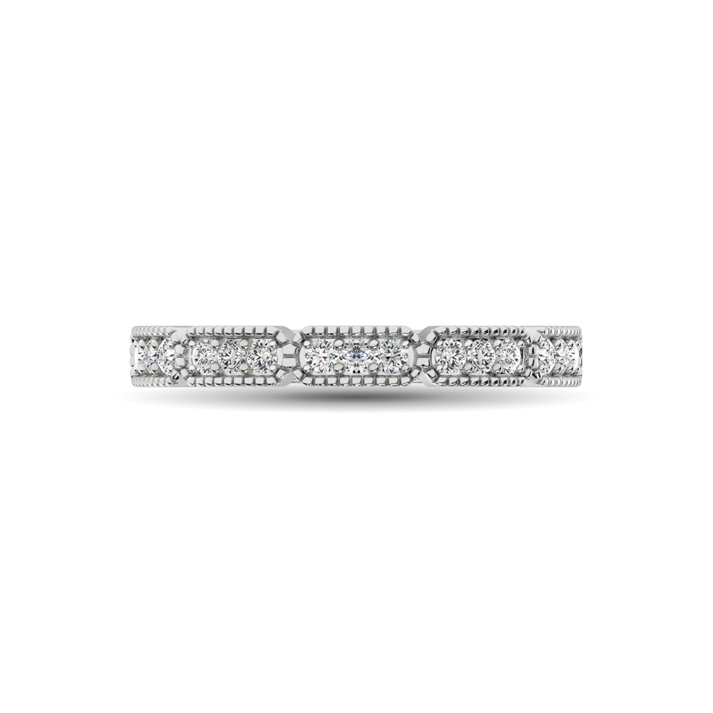 14K White Gold 1/5 Ctw Diamond Band