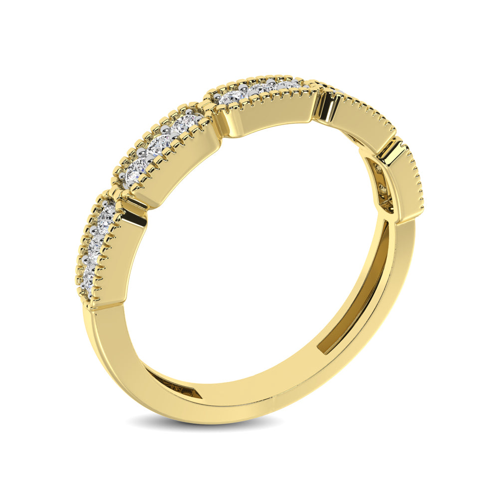 14K Yellow Gold 1/5 Ctw Diamond Band