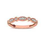 14K Rose Gold 1/5 Ctw Diamond Band