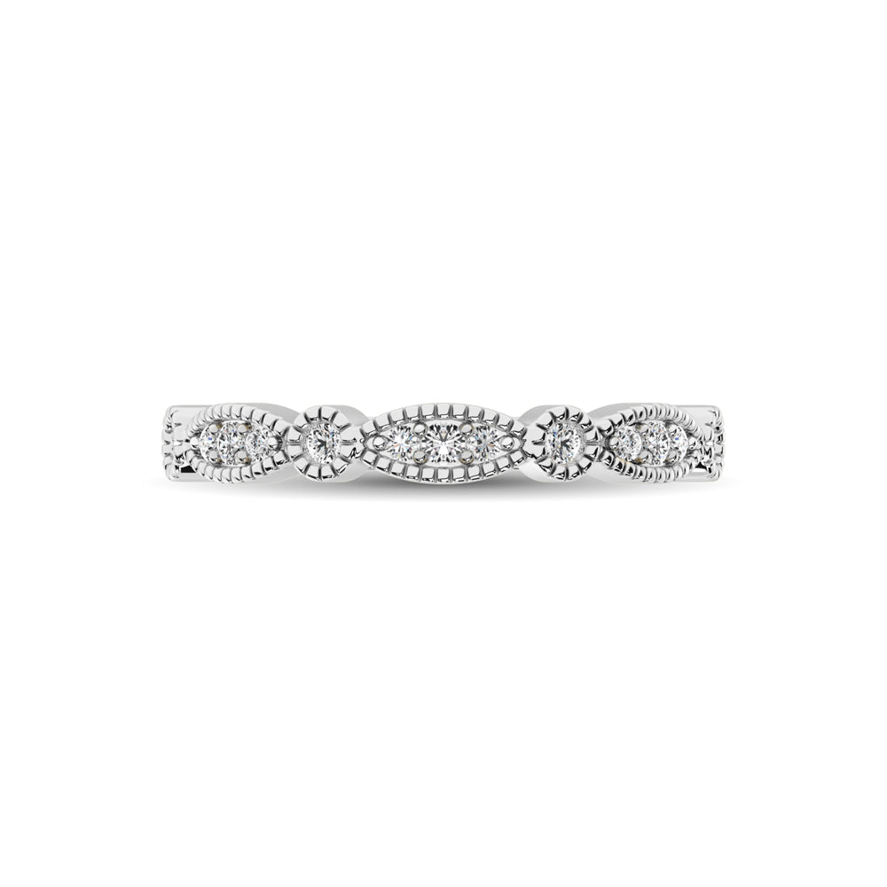 14K White Gold 1/5 Ctw Diamond Band