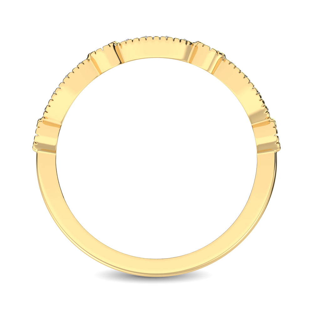 14K Yellow Gold 1/5 Ctw Diamond Band