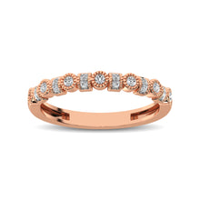 Load image into Gallery viewer, 14K Rose Gold 1/6 Ctw Diamond Band