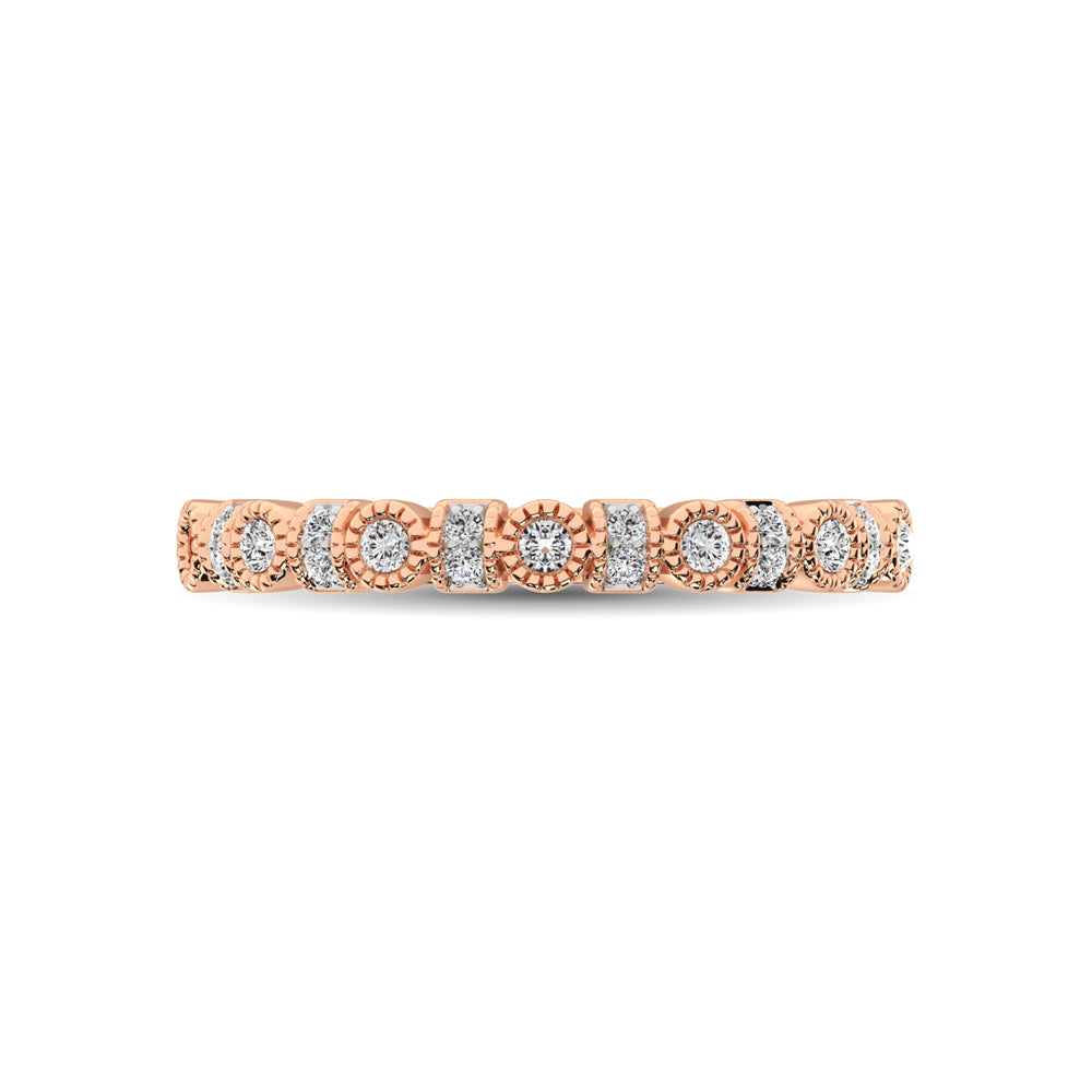 14K Rose Gold 1/6 Ctw Diamond Band