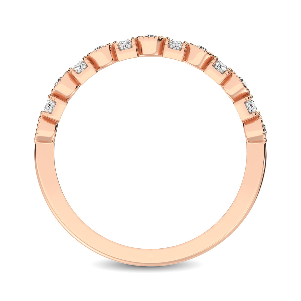 14K Rose Gold 1/6 Ctw Diamond Band