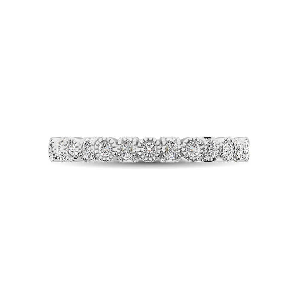 14K White Gold 1/6 Ctw Diamond Band