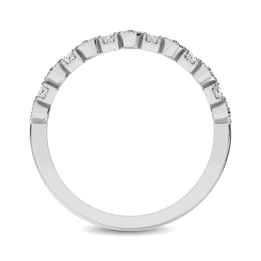 14K White Gold 1/6 Ctw Diamond Band