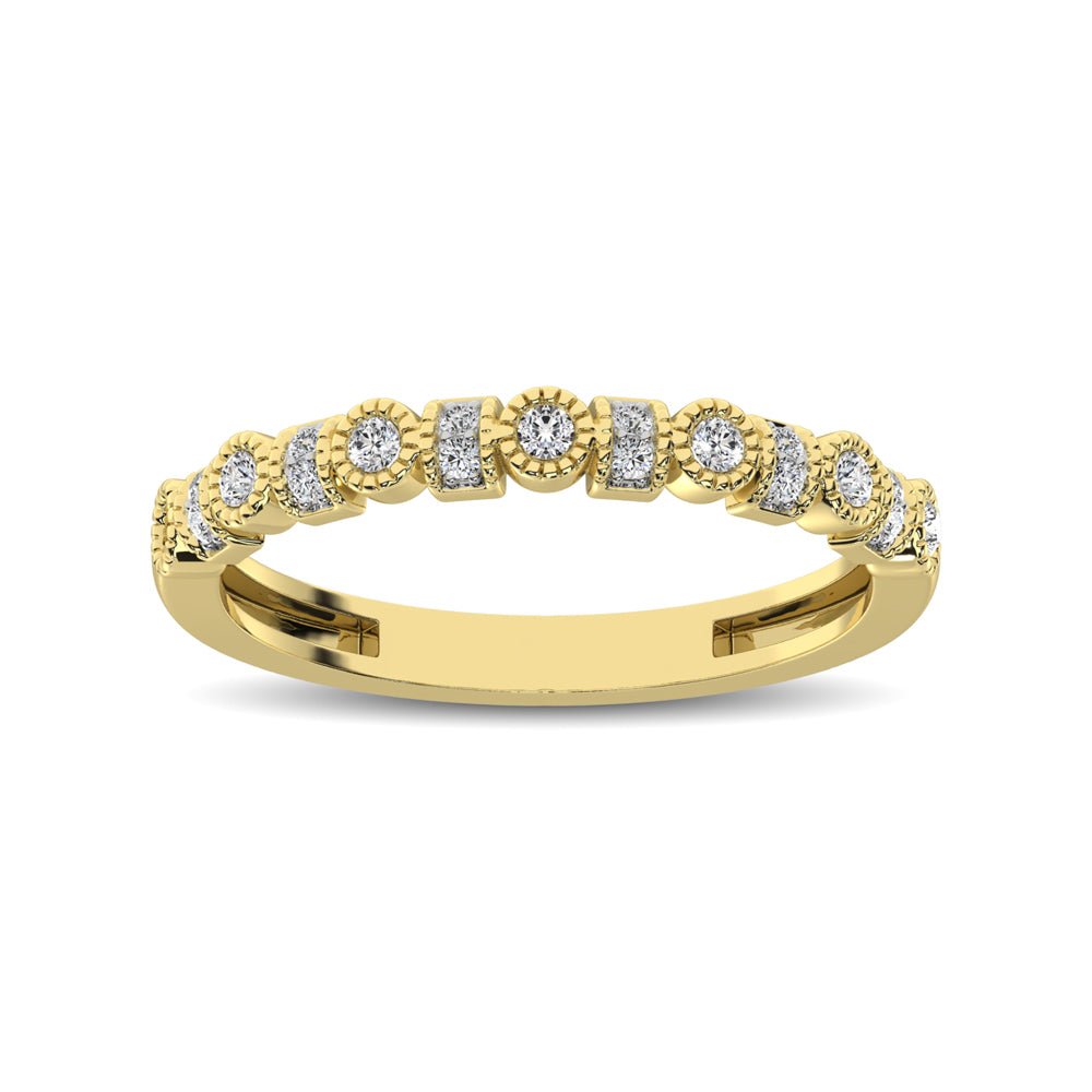 14K Yellow Gold 1/6 Ctw Diamond Band