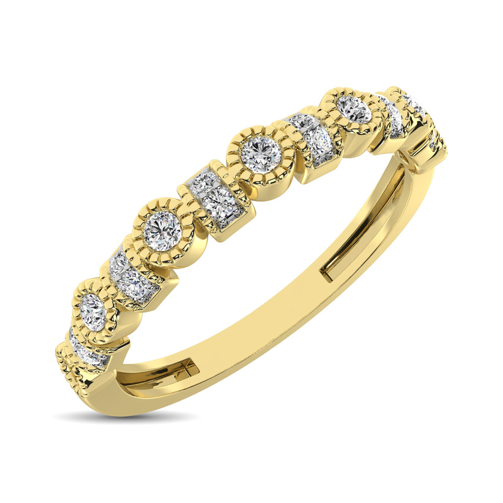 14K Yellow Gold 1/6 Ctw Diamond Band