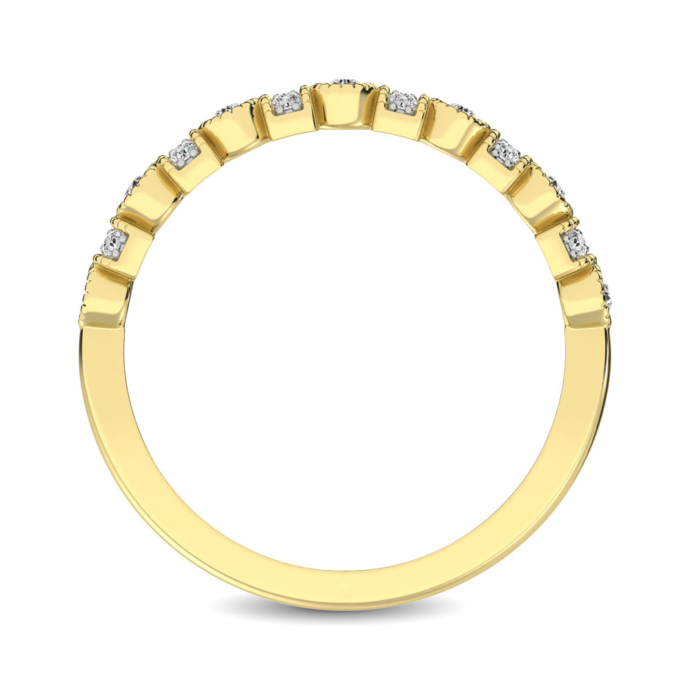 14K Yellow Gold 1/6 Ctw Diamond Band