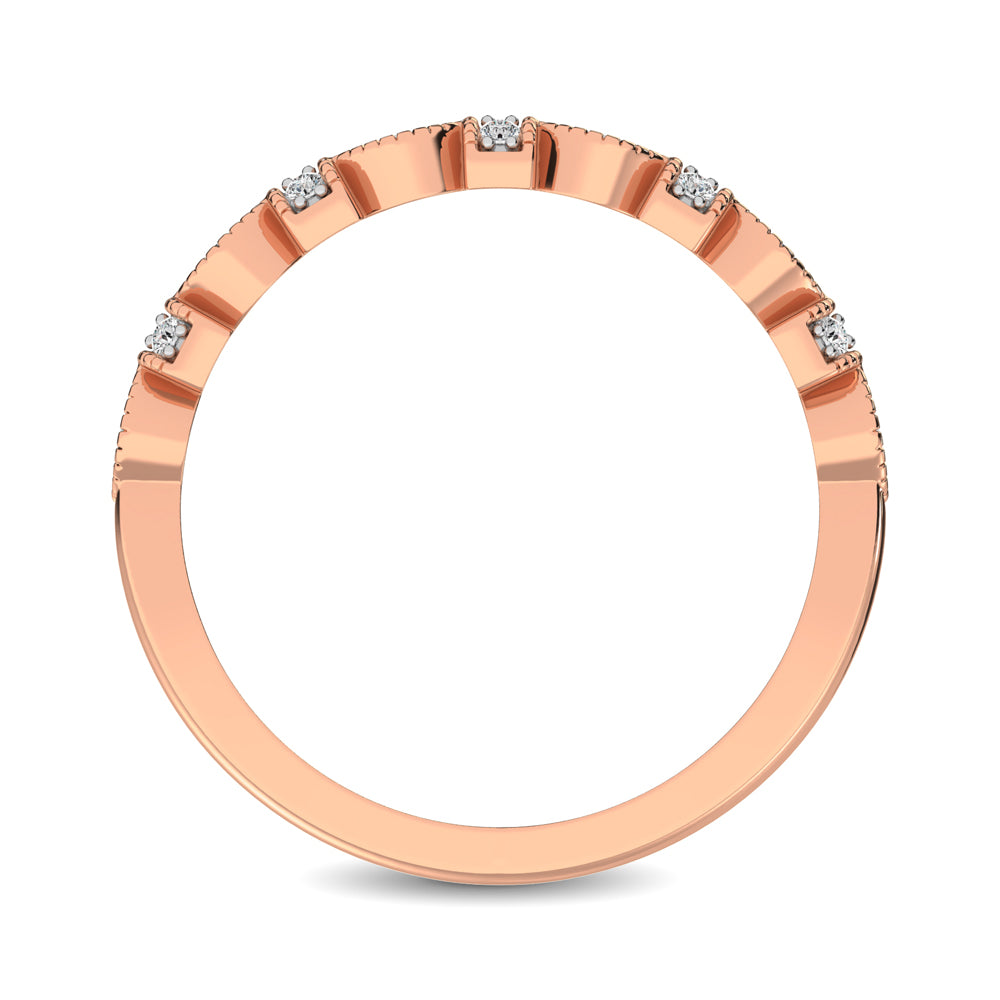 14K Rose Gold Marquise Frame 1/6 Ctw Diamond Band