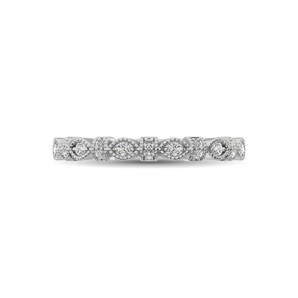 14K White Gold Marquise Frame 1/6 Ctw Diamond Band