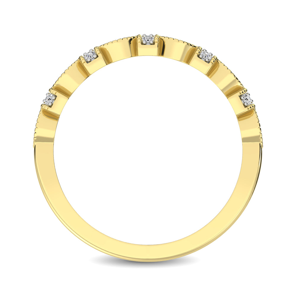 14K Yellow Gold Marquise Frame 1/6 Ctw Diamond Band