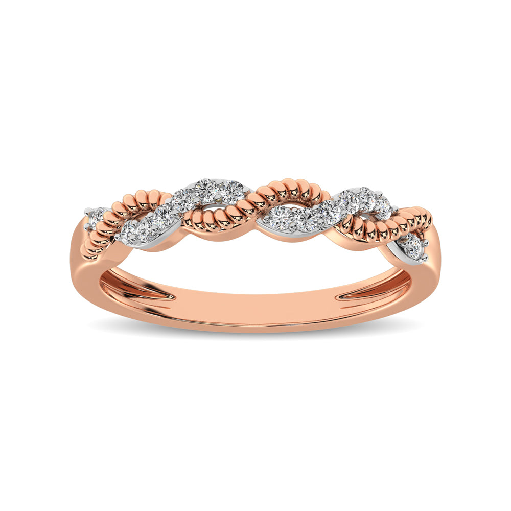 Diamond 1/10 Ctw  Twist Band in 14K Rose Gold