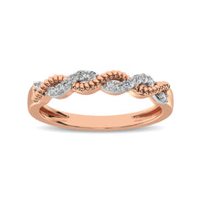 Cargar imagen en el visor de la galería, Diamond 1/10 Ctw  Twist Band in 14K Rose Gold