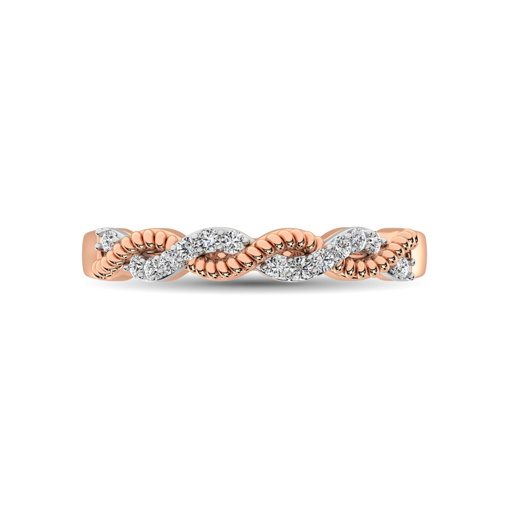 Diamond 1/10 Ctw  Twist Band in 14K Rose Gold