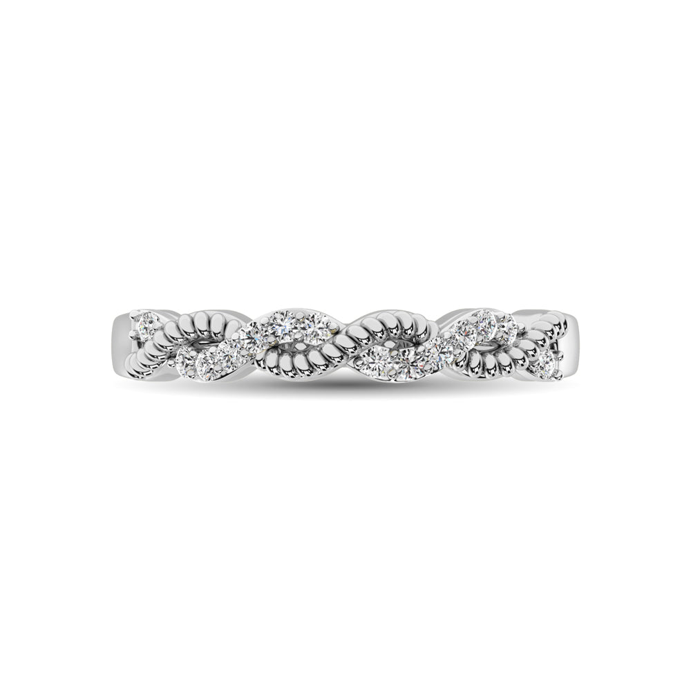 Diamond 1/10 Ctw  Twist Band in 14K White Gold