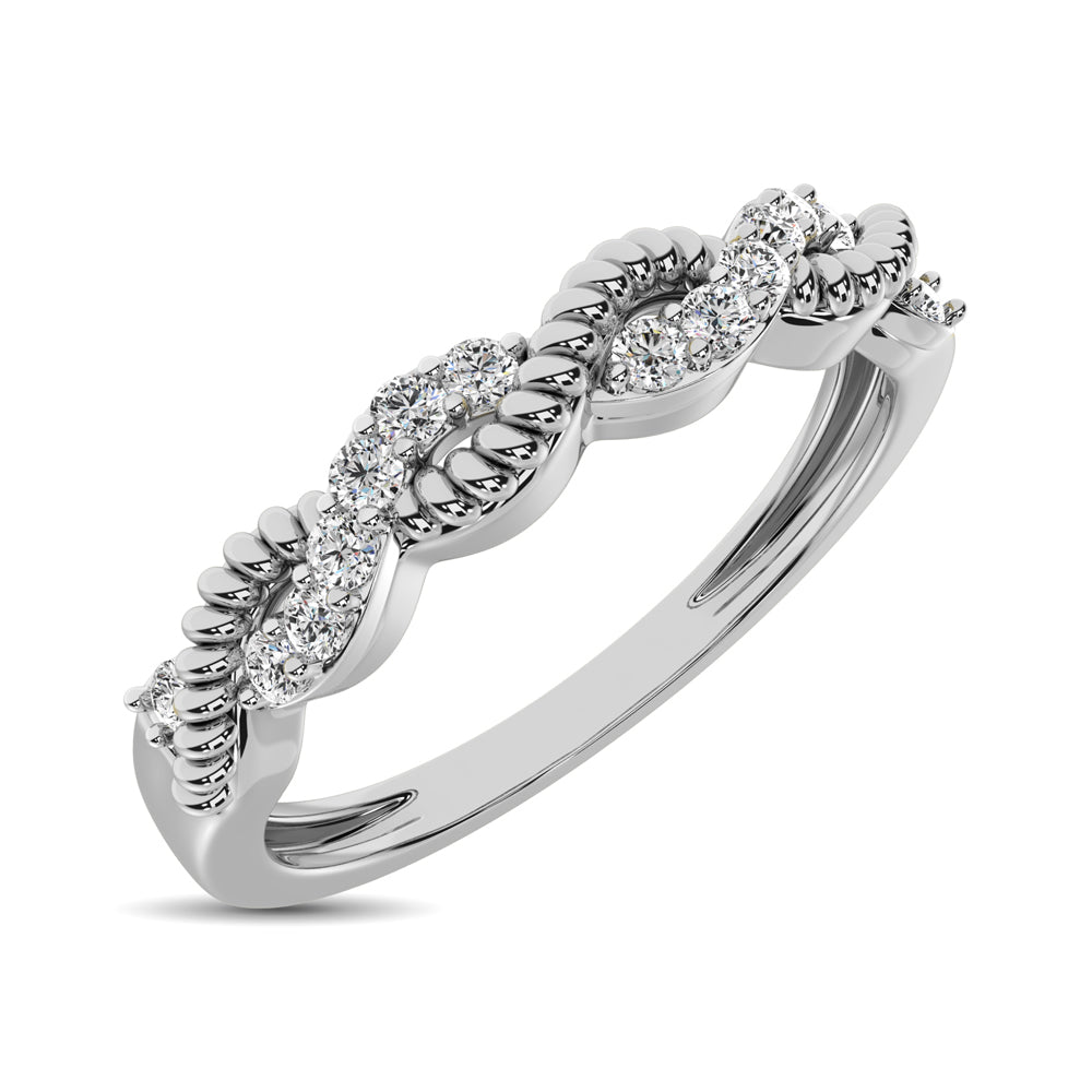 Diamond 1/10 Ctw  Twist Band in 14K White Gold