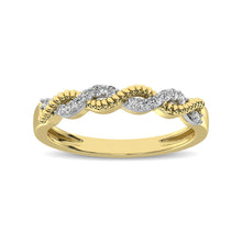 Cargar imagen en el visor de la galería, Diamond 1/10 Ctw  Twist Band in 14K Yellow Gold