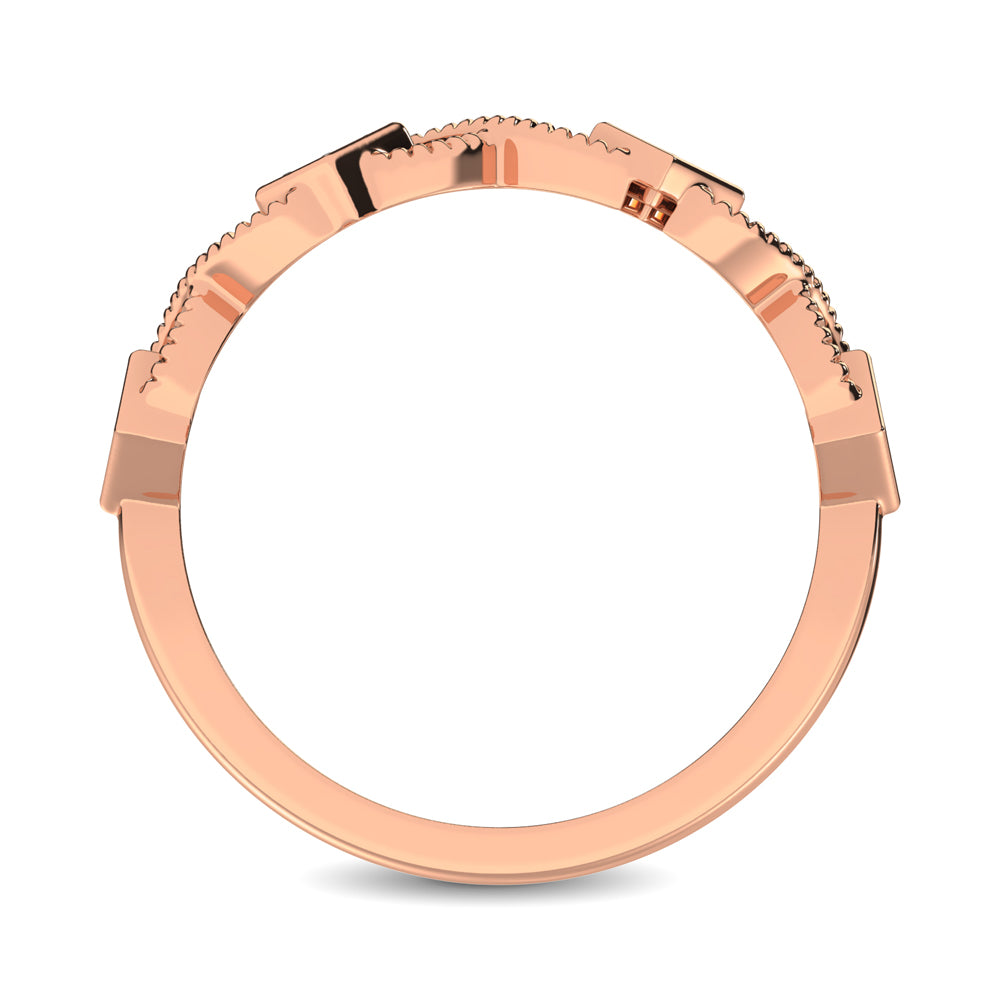 14K Rose Gold 1/8 Ctw Diamond Band