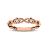 14K Rose Gold 1/8 Ctw Diamond Band