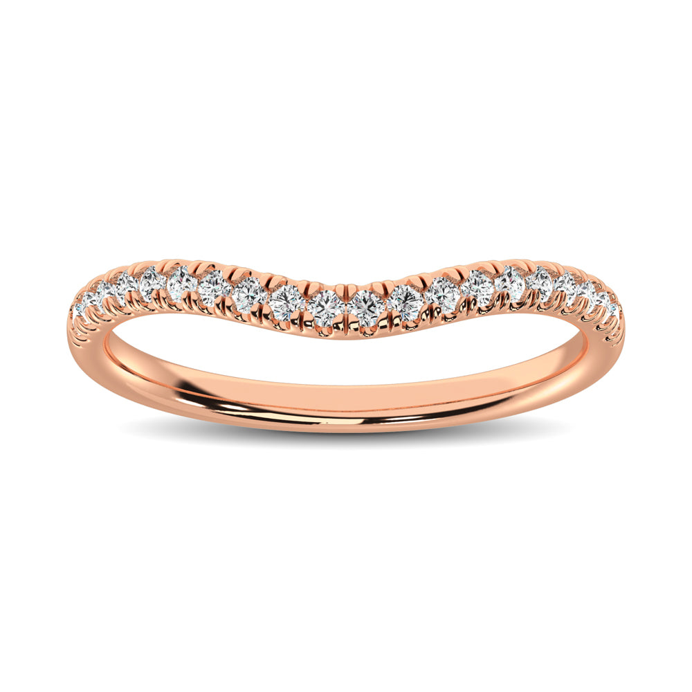 14K Rose Gold 1/6 ctw Contour Band Ring