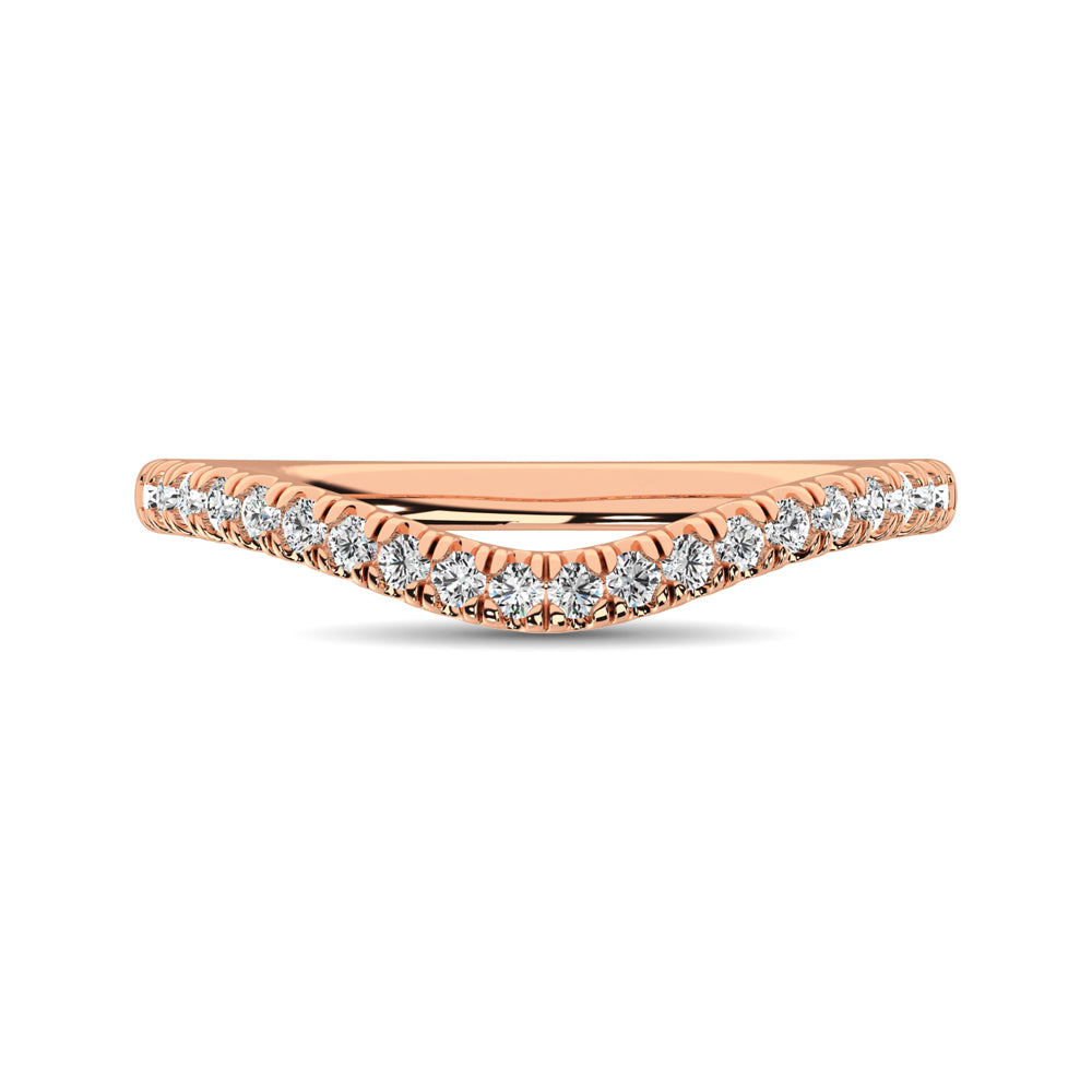 14K Rose Gold 1/6 ctw Contour Band Ring