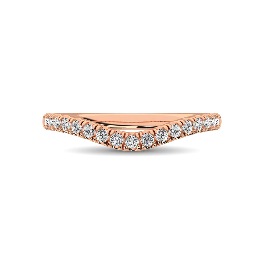 14K Rose Gold 1/3 Ct.Tw. Diamond Curve Band