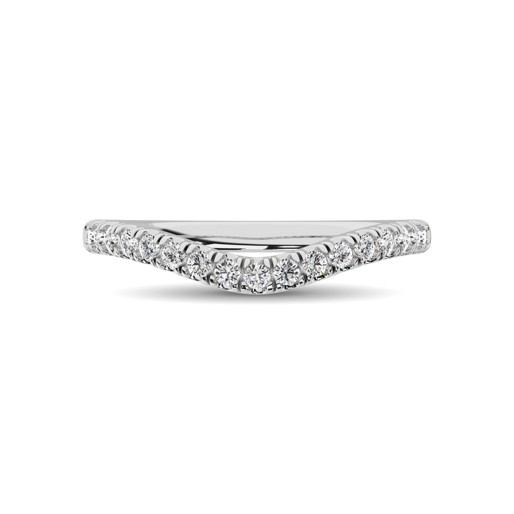 14K White Gold 1/3 Ct.Tw. Diamond Curve Band