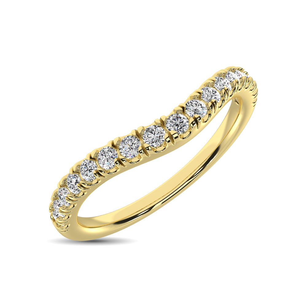 14K Yellow Gold 1/3 Ct.Tw. Diamond Curve Band