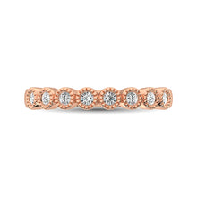 Cargar imagen en el visor de la galería, Diamond 1/4 Ctw Stackable Bezel Band with Beaded Setting in 14K Rose Gold