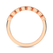 Cargar imagen en el visor de la galería, Diamond 1/4 Ctw Stackable Bezel Band with Beaded Setting in 14K Rose Gold